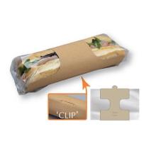 Kraft baguette Clasp Clip packaging with window 21x25.1 cm brown product photo