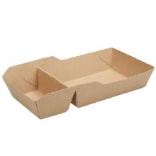 Cardboard fries tray kraft A20 (A14+1) brown/brown product photo