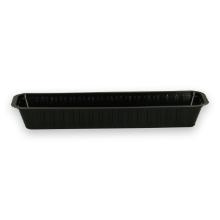 Plastic snack/frietbakje PS rechthoek A16 20.3x5.4x2.8 cm 200 cc zwart Productfoto