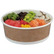Cardboard meal box PE with APET lid ø 14.4 cm 550 cc brown/transparent product photo