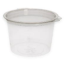 Plastic salad bowl with fixed lid APET ø 12 cm 500 cc transparent product photo