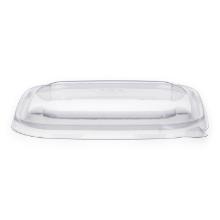 Plastic lid RPET square 17.5x17.5x1.7 cm transparent for bagasse bowl product photo