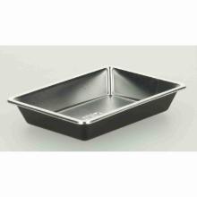 Plastic meal tray rectangle 7.5x4.5x1.2 cm black/silver product photo