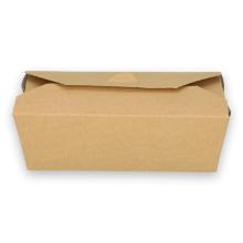 Cardboard mealbox PE rectangle 185 / 167x103 / 90x58mm 985 cc brown product photo