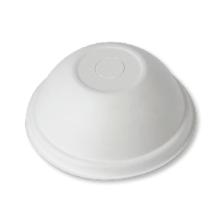 Bagasse lid made from bamboo and wood fibers dome-shaped with straw hole ø 9 cm white product photo