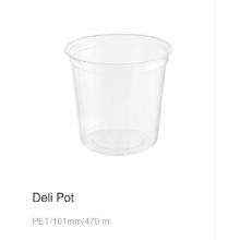 Plastic salad bowl RPET Deli pot ø 10.1 cm 470 cc transparent product photo