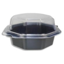 Duni plastic salad bowl with fixed lid PS Octaview Cold 11.8x11.8x6 cm 200 cc bl product photo