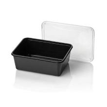 Plastic meal box PP rectangle 18.3x13.5x6.3 cm 1000 cc black product photo