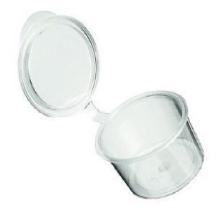 Plastic sauce container with fixed lid PP ø 3.5 cm 10.7 cc transparent product photo