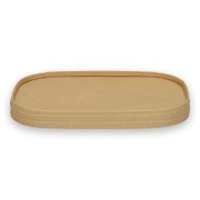 Kartonnen deksel kraft+PLA 17.3x12 cm bruin tbv saladebak Productfoto