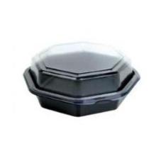 Duni plastic saladebak met vast deksel PS Octaview Cold 16x16x6 cm 400 cc zwart Productfoto