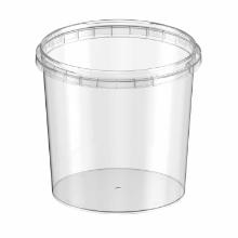 Plastic bucket PP ø 14.8 cm height 13.8 cm 1500 cc transparent product photo