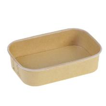 Kartonnen saladebak kraft+PLA 17.3x12x4 cm 500 cc bruin Productfoto