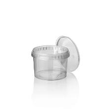 Plastic saladebak PP rond ø 9.5cm h 7.9cm 365 cc transparant spg TE + los deksel Productfoto