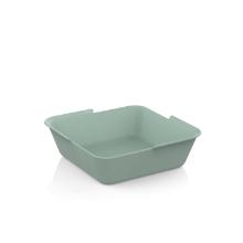 Reusable Circlebox hamburger tray PP square 15.6x15.6x4.3 cm light green product photo