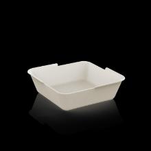 Reusable Circlebox hamburger tray PP square 15.6x15.6x4.3 cm creme product photo
