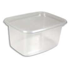 Plastic salad bowl PP rectangle 250 cc transparent product photo