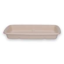 BePulp bagasse container rectangle 16.5x22.9x2.9 cm 600 ml cream product photo