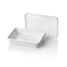 Plastic meal container PP rectangular 183x135x35 mm 500cc white spg product photo