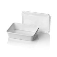 Plastic meal container PP rectangle 18.3x13.5x4.5 cm 750 cc white product photo