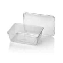Plastic meal box lid pp retangle white 1000cc product photo