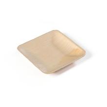Assiette carrée feuille de palmier 15x15x1,4 cm naturel photo du produit