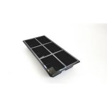 Plastic tapas maaltijdbak RPET rechthoek 6-vaks 25x12x3 cm zwart Productfoto