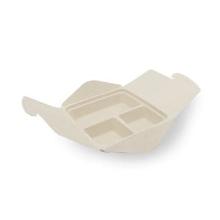 BePulp bagasse meal container To Go square 3-compartment 21x21 cm 500/200/200 ml product photo