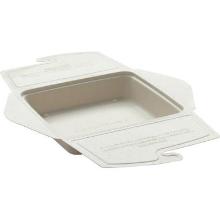 BePulp bagasse maaltijdbak To Go vierkant 21x21 cm 1350 ml creme Productfoto
