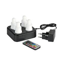 Duni rechargeable LED-set 4 pcs multi color & warm white 13 hours product photo