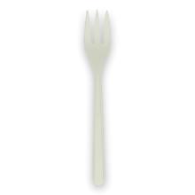 Reusable snack fork with cutting edge PP 13 cm white product photo