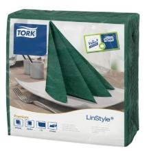 Tork Linstyle dinne napkinr 39x39 cm 1-ply 1/4 fold dark green product photo