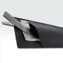 Cutlery pouch ECO black with white napkin 8.5x20 cm product photo
