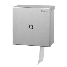 Qbic-Line RVS toiletroldispenser Jumbo mini 22x22x11 cm zilver Productfoto