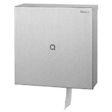 Qbic-Line RVS toiletroldispenser Jumbo maxi 33x33x11 cm zilver Productfoto
