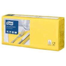 Tork Advanced paper lunch napkin Soft 33x33 cm 3-ply 1/4 fold yellow product photo