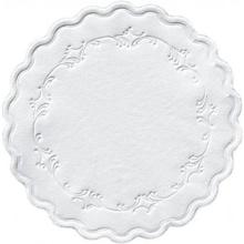 Duni ecoecho® tissue coaster Romantic with scalloped edge ø 9 cm 8-ply white product photo