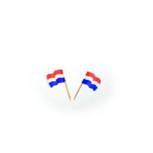 Wooden flag pick Netherlands waving 7 cm product photo