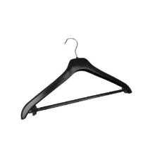 Plastic clothes hanger 45 cm with trouser bar & notches black product photo