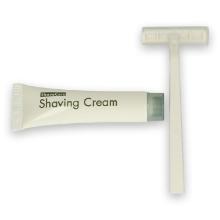 Shaving kit (razor + cream) wrapped in a polybag product photo