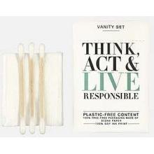Think, Act & Live vanity set verpakt in een tree-free stone papier Productfoto