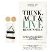 Think, Act & Live naaigarnituur verpakt in een tree-free stone papier Productfoto