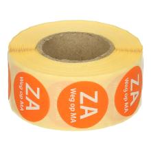 Daymark afwasbare sticker Za weg op Ma 500 stuks op rol HACCP Productfoto