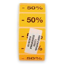 Labels - 50% 47x27 mm fluorescent orange 1000 pieces per roll product photo