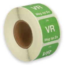 Daymark complete resolvable label Vr weg op Zo 500 pieces on a roll HACCP product photo