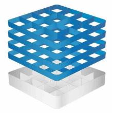 CaterRacks plastic stemware rack CR16-4Z 16-comp. 50x50x26 cm blue/grey product photo