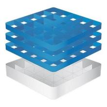CaterRacks plastic stemware rack CR25-3Z 25-comp. 50x50x22 cm blue/grey product photo