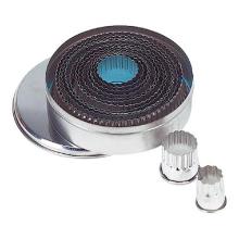 Blikken stekerdoos rond 14-delig gekarteld ø 2-11 cm zilver Productfoto