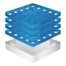 CaterRacks plastic stemware rack CR25-4Z 25-comp. 50x50x26 cm blue/grey product photo