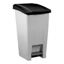 Plastic pedal waste bin 60L grey / black product photo